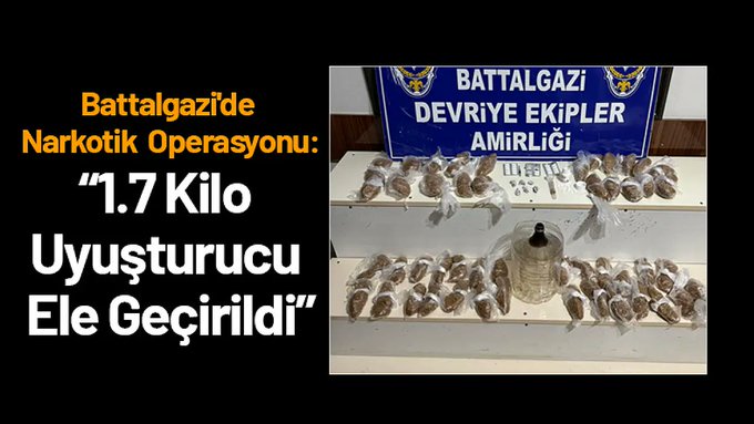 Battalgazi'de 1.7 Kilo Uyuşturucu Ele Geçirildi