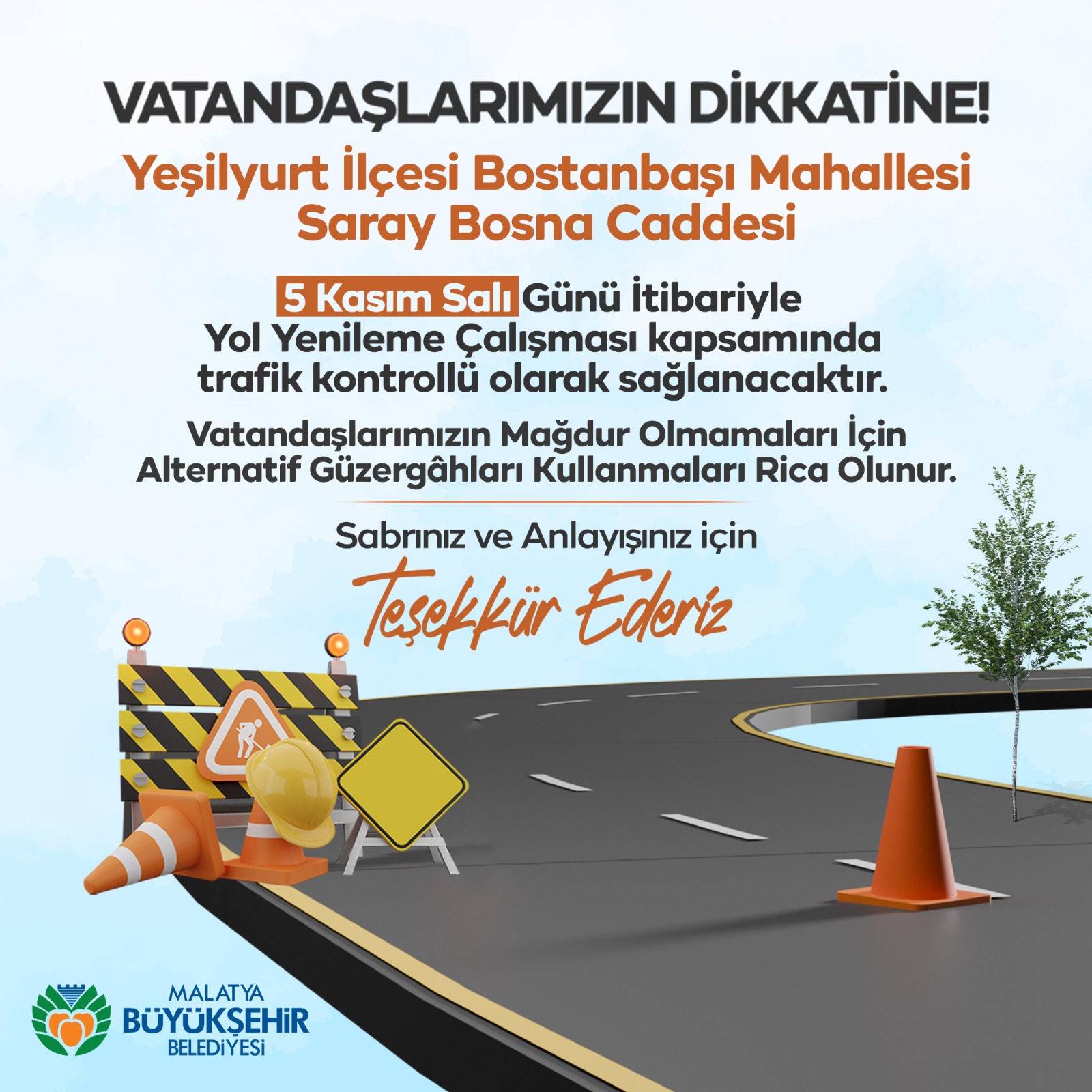 Bostanbaşı'nda Bir Cadde Ulaşıma Kapatılıyor