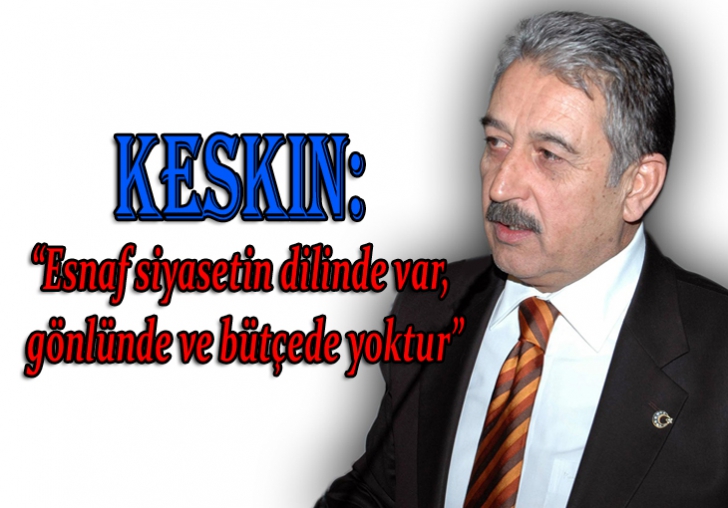 Keskin: Esnaf siyasetin dilinde var,  gönlünde ve bütçede yoktur