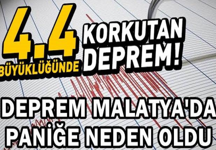 Malatyada 4.4 büyüklüğünde deprem