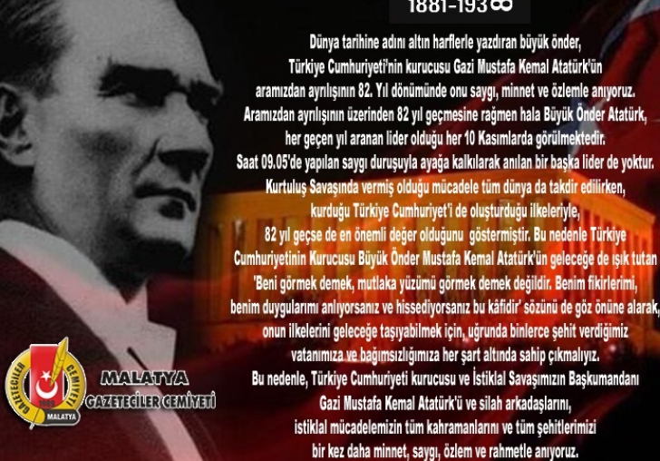 MGC: Büyük Önder Atatürk'ü Özlemle Anıyoruz