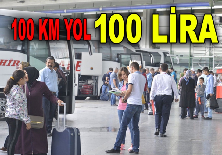 Otobüs bilet fiyatı belli oldu.