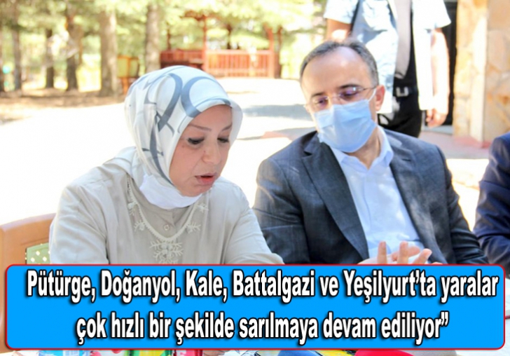 Pütürge, Doğanyol, Kale, Battalgazi ve Yeşilyurtta yaralar çok hızlı bir şekilde sarılmaya devam ediliyor