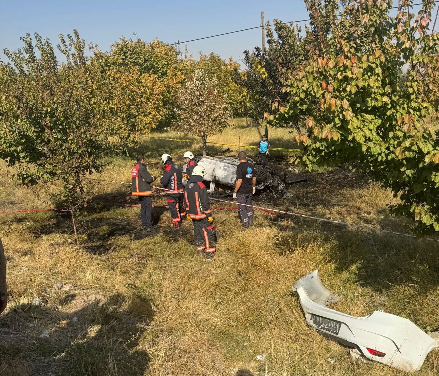 Yazıhan'da Araç Yandı 2 Kişi Yanarak Öldü